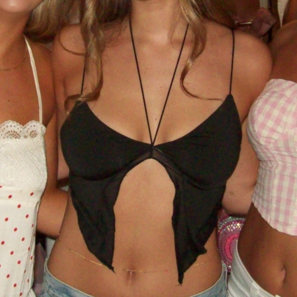 Black Strappy Going Out Top